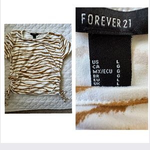 Zebra print top with tie sides